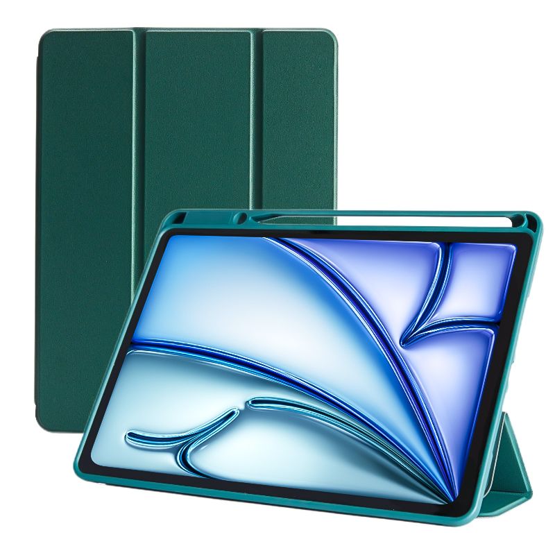 SENYOSON Dark Green iPad Case for 9.7 Inch iPad 5th/6th Generation & iPad Air 2, Lightweight Slim Soft TPU Trifold Stand Smart Cover with Pencil Holder, Auto Wake/Sleep