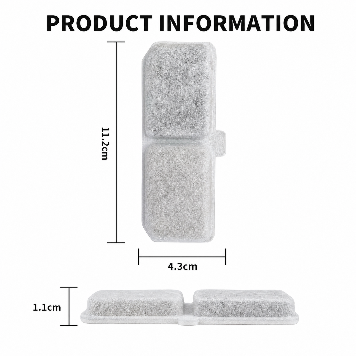 Cat Water Fountain Replacement Filters, 6 Pack Pet Fountain Filters with Activated Carbon and Sponge, Compatible with 3L/101oz Stainless Steel Automatic Cat Water Fountains