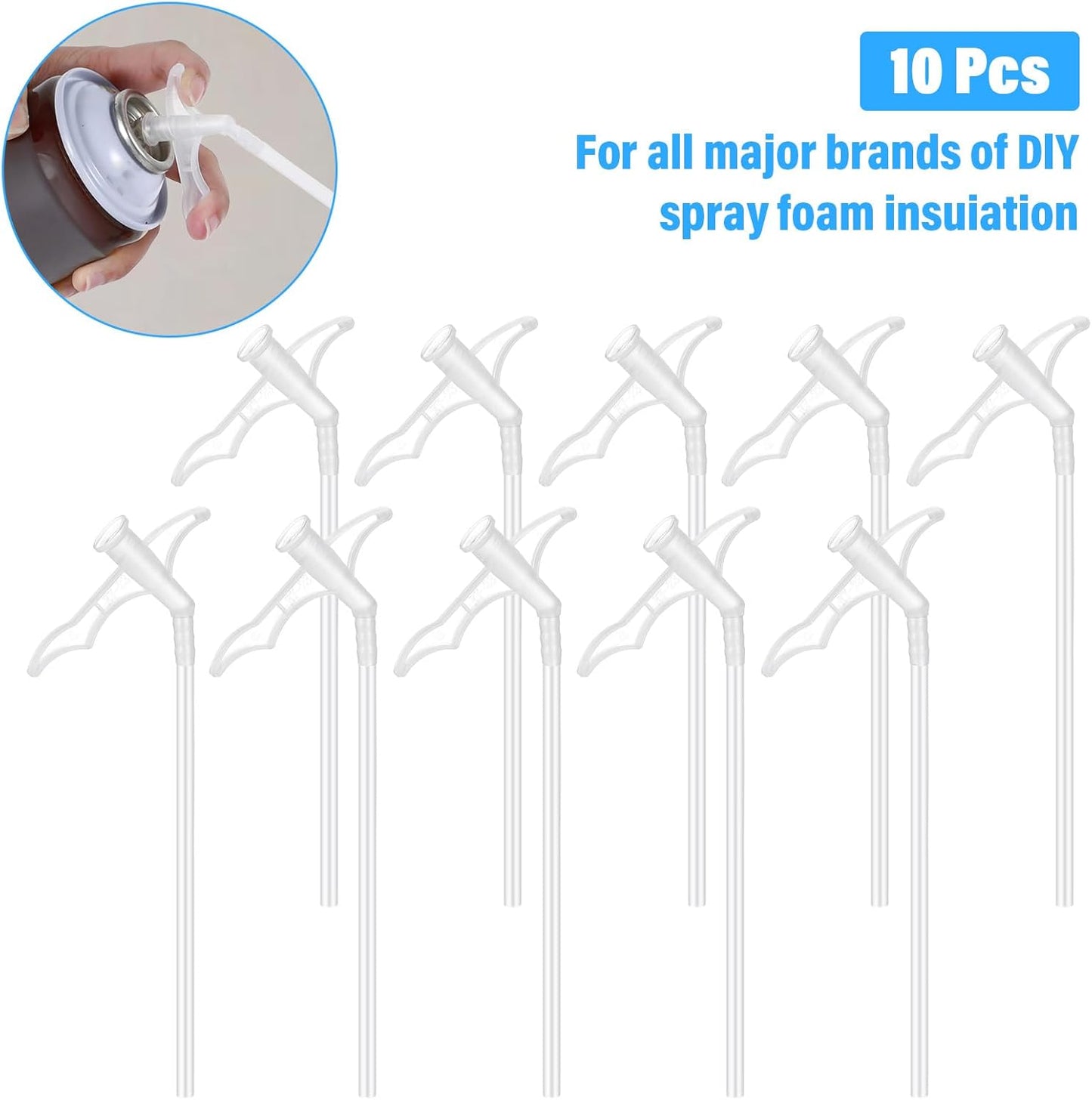 Xindojuz 10 Pcs Attractive Spray Foam Nozzles, Expanding Spray Foam Nozzle Replacement Tubes, Gap Filling Insulating Sprays Replacement Tube for DIY Spraying as Shown Industrial Adhesives