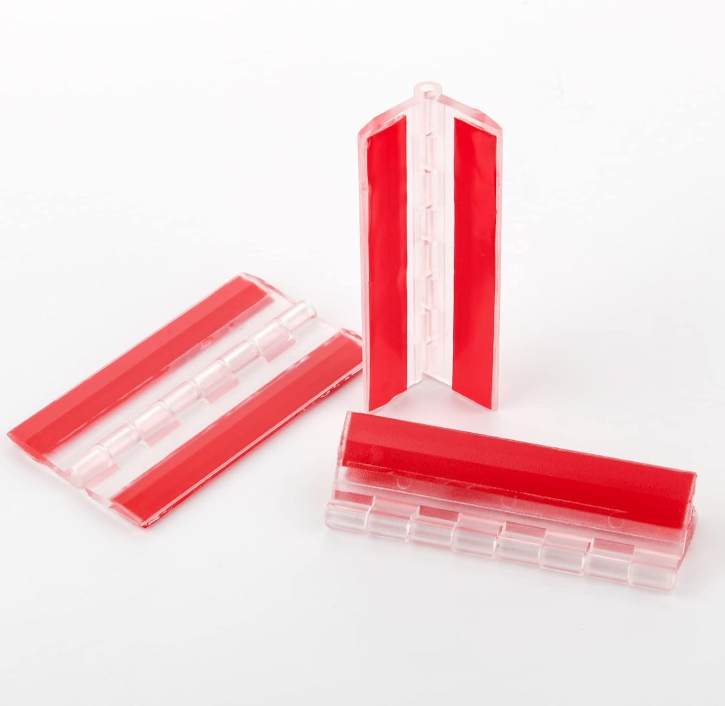 4 Pcs Acrylic Hinge 75x45 mm,Transparent Plastic Continuous Piano Hinge,Self-Adhesive,Suitable for DIY Drawer Cabinet Furniture Display Stand (4 Pcs-75x45 mm)