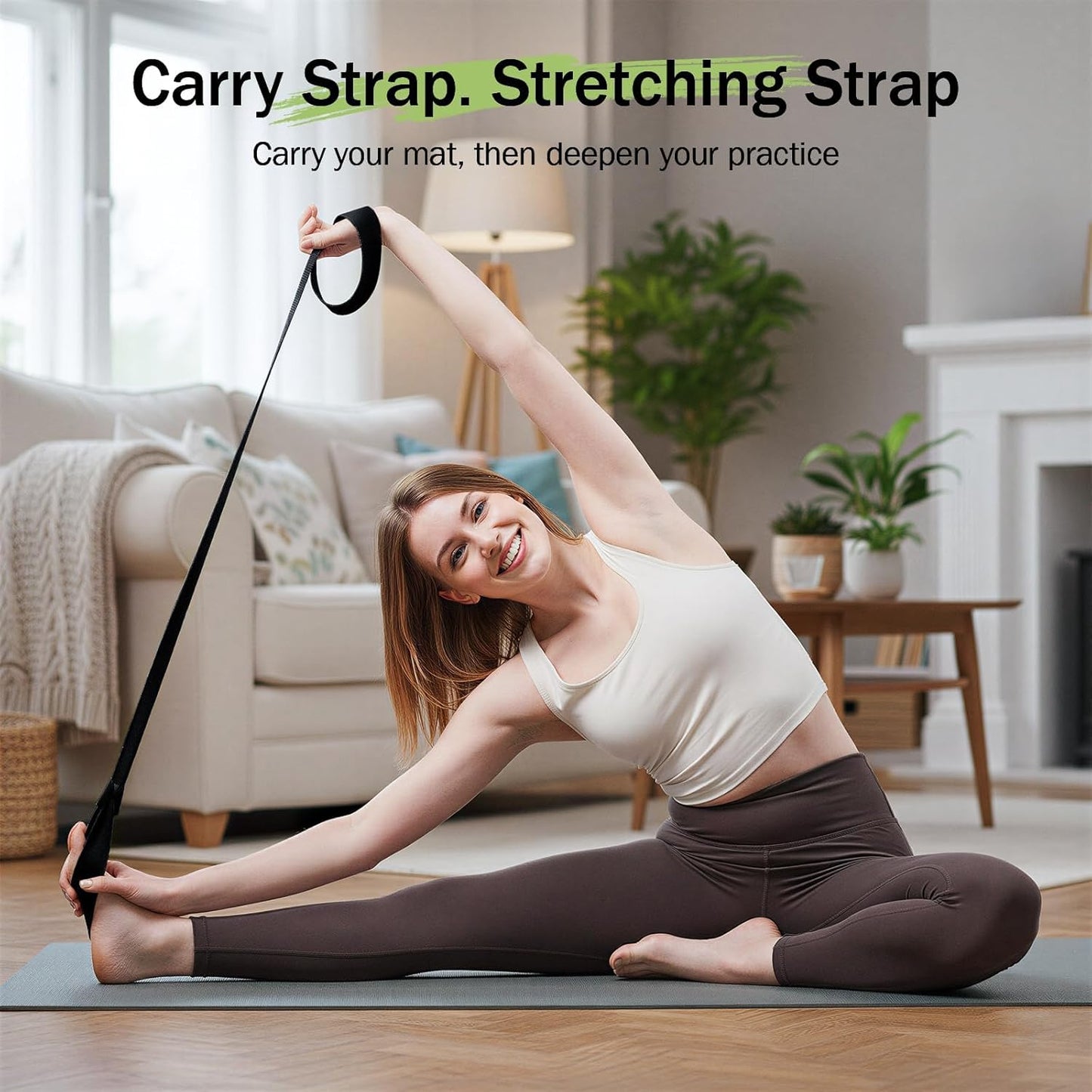 Yoga Mat Straps for Carrying, Adjustable Yoga Mat Carrier Sling Fits All Mats(Mat Not Included)