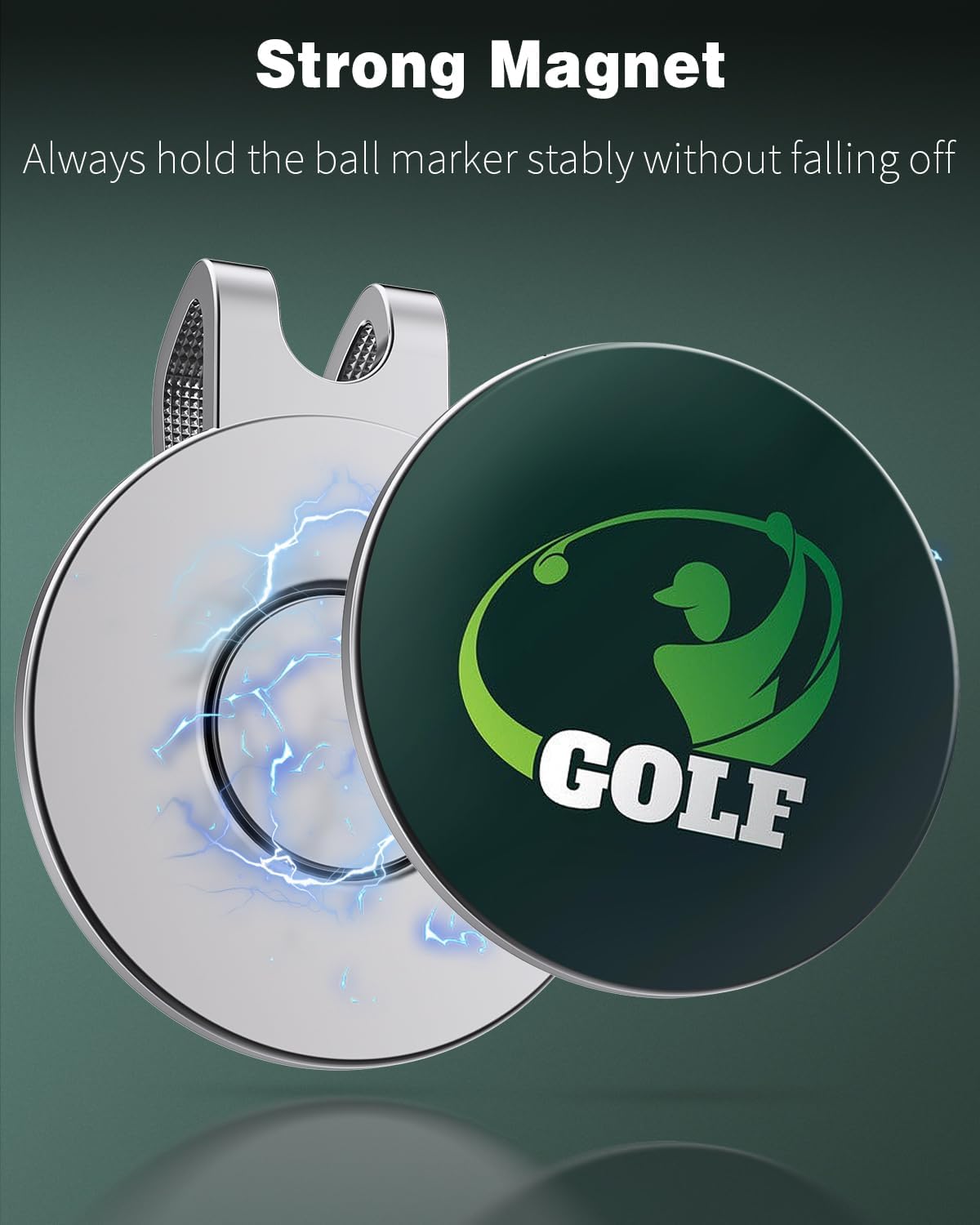 Golf Hat Clips Magnetic Golf Ball Marker Holders for Golf Hats Caps Pants Gloves Bags Visors Belts Nickel-Plated Alloy Clips for Metal Golf Ball Markers (Ball Marker Not Included)