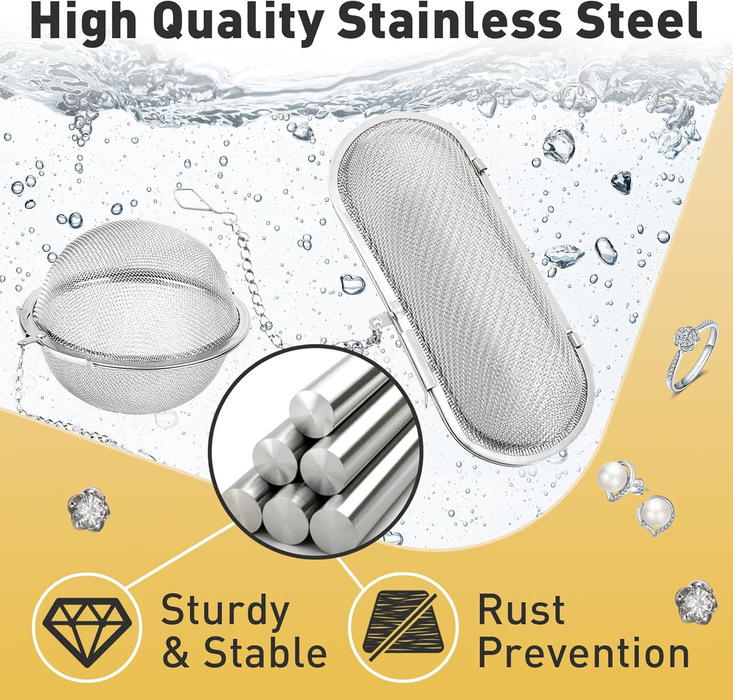 Ultrasonic Cleaner Basket, Stainless Steel Basket for Ultrasonic Jewelry Cleaner, Jewelry Steam Cleaner Basket Small Parts Washing Basket for Jewelry, Watch Parts