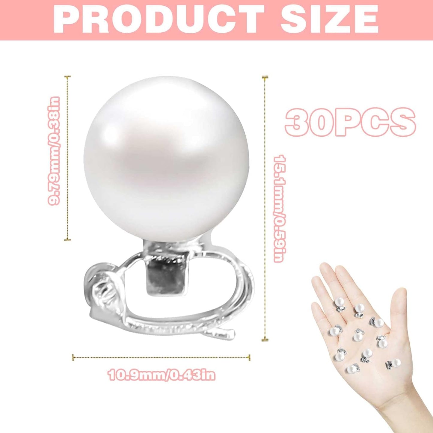 White Pearl Hair Clips and Barrettes Set - 30Pcs Mini Bobby Pins, Cute Pearl Hair Accessories for Women, Girls, Brides