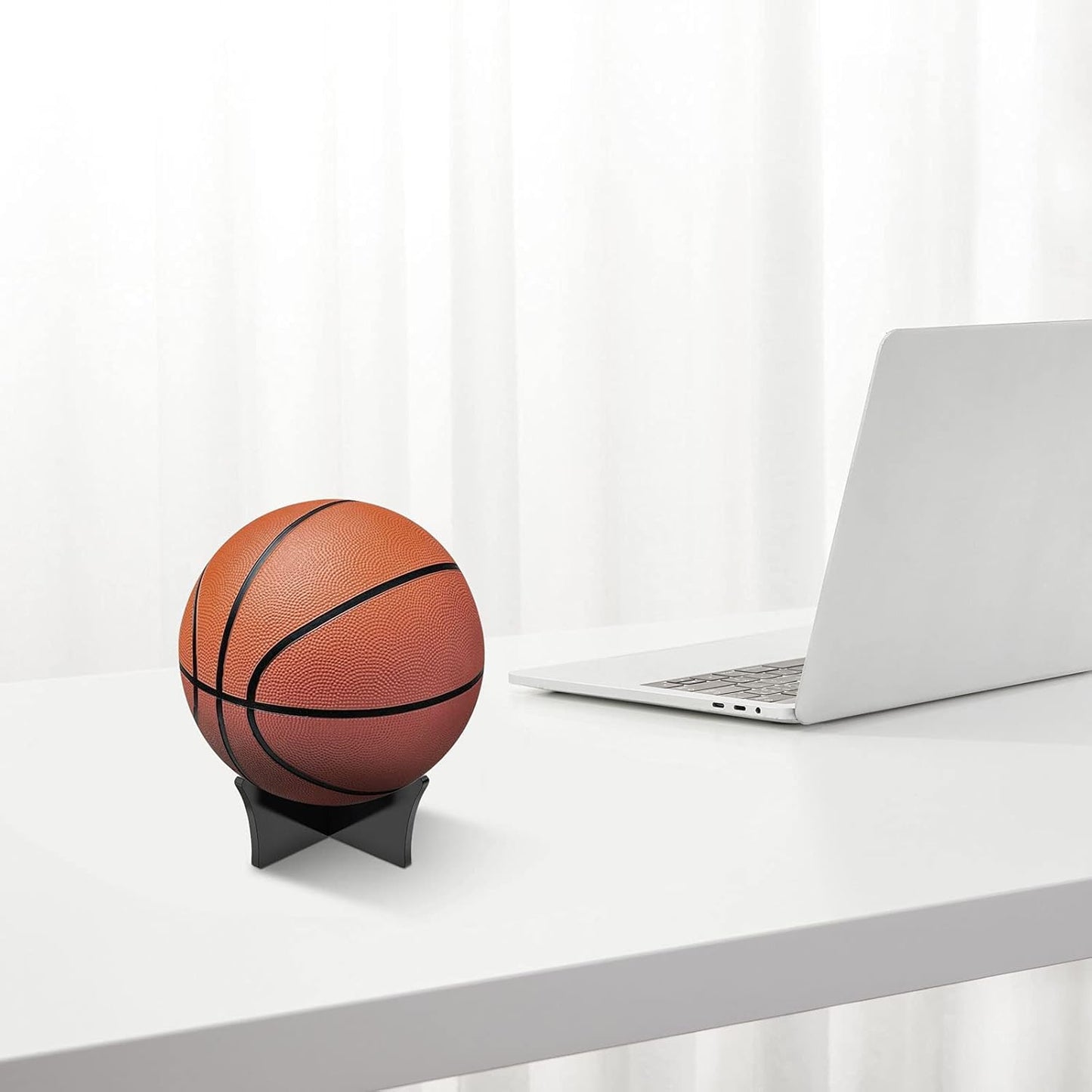 Acrylic Ball Stand Holder - Display Stand for Football, Basketball, Soccer, Volleyball, Rugby & More - Trophy & Memorabilia Showcase