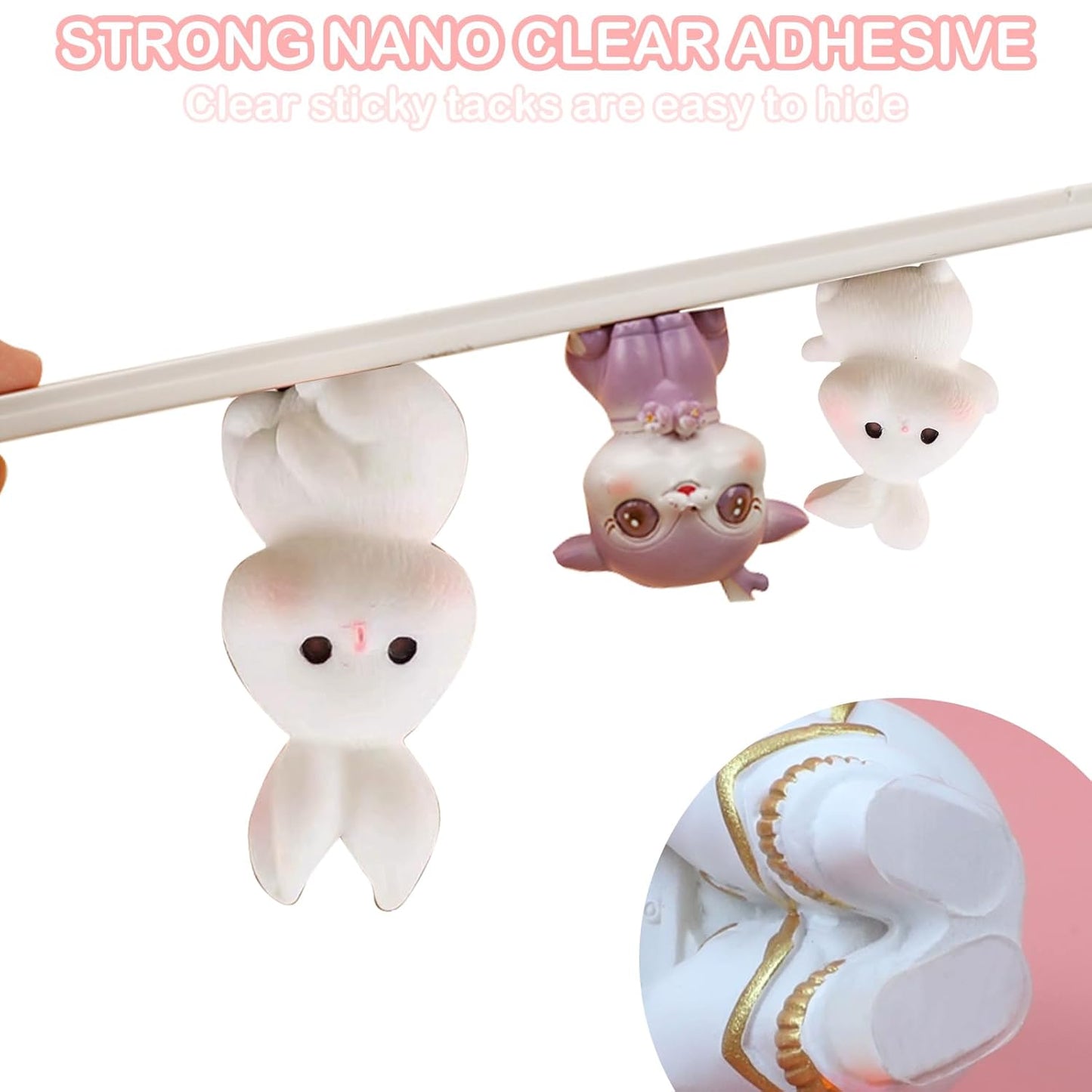 600Pcs Double Sided Dots Glue, Clear Sticky Tack Putty Removable, Sticky Gel Dots Tacky Putty Crafts Mounting Putty, No Trace Poster Putty Sticky Tack for Wall Hanging (0.51 X 0.31 Inches)