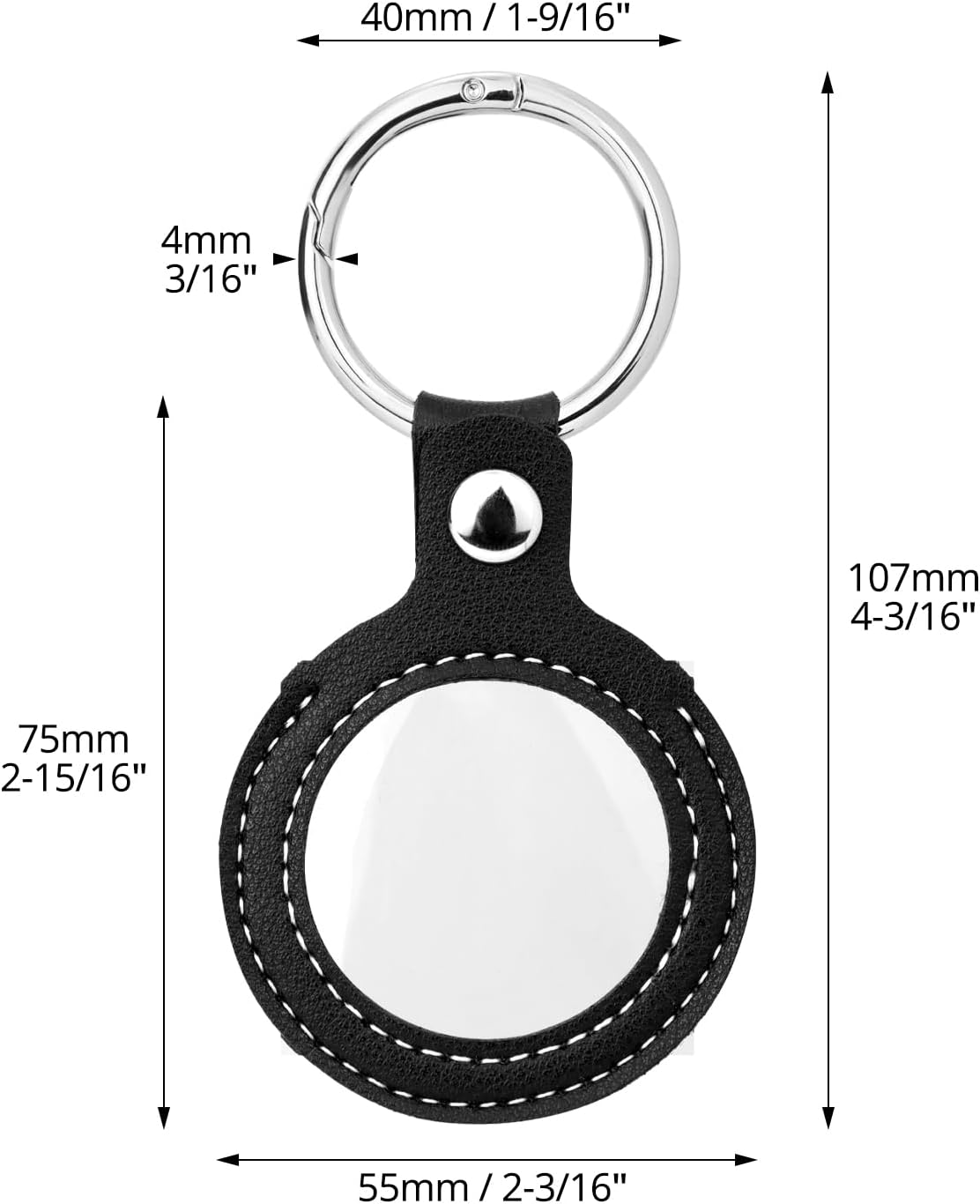 Coin Holder Keychain, 2 Pack Double-Sided Transparent Coin Display Case for AA Medallions, Challenge Coins, and Recovery Chips - Coin Collection Holder
