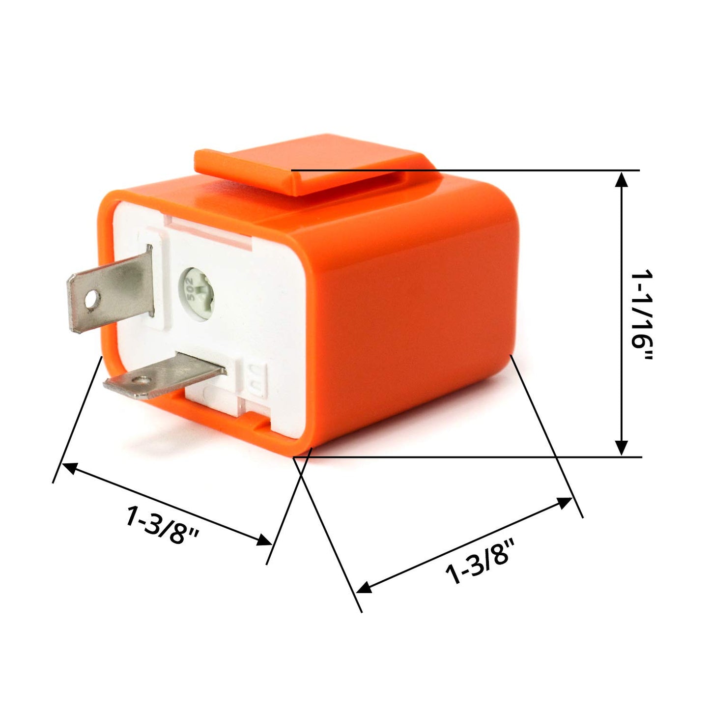 2Pcs 2-Pin Electronic Turn Signal Flasher Relay Fix Motorcycle Turn Signal Hyper Flash, Adjustable Motorcycle LED Turn Signal Hyper Indicator Flasher Relay
