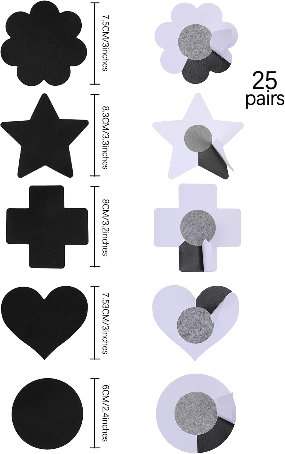 Breast Covers - Disposable, Self-Adhesive, Multi-Shape Bra Pasties