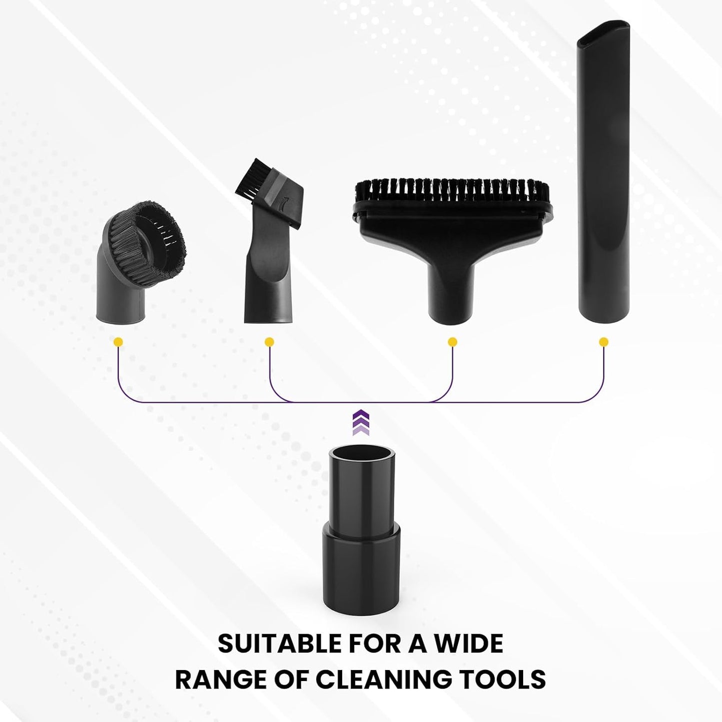 2 Pcs Vacuum Hose Adapter for Connecting 1-3/8" OD to 1-1/4" ID Between Vacuum Cleaner and Dust Collection Accessories, Plastic Cleaner Hose Connector Reducer (Black)