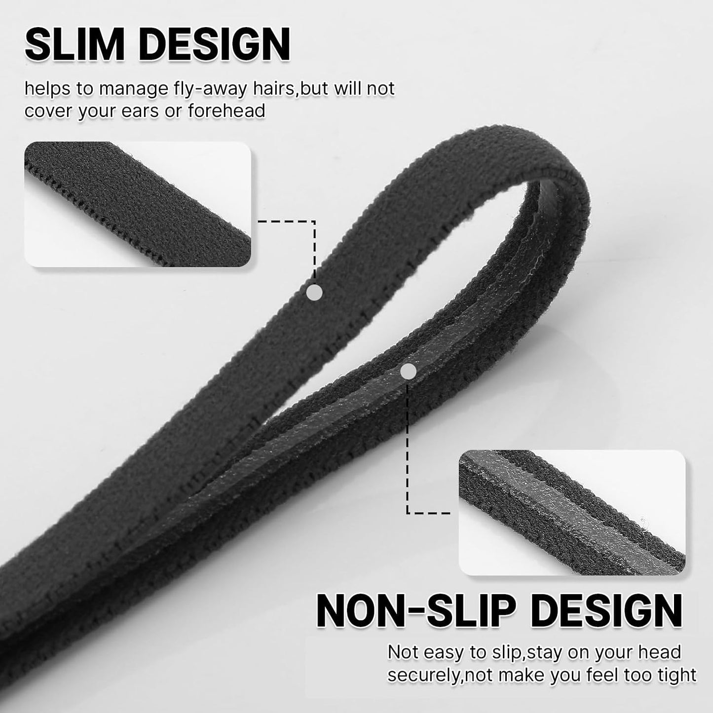 4 Pack Sports Headbands for Women Elastic Non-Slip Absorb Sweat 4 Colors