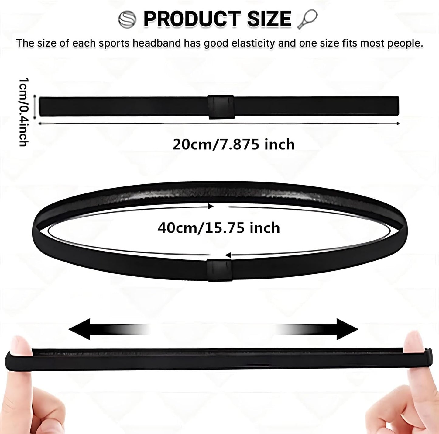 4 Pack Sports Headbands for Women Elastic Non-Slip Absorb Sweat 4 Colors