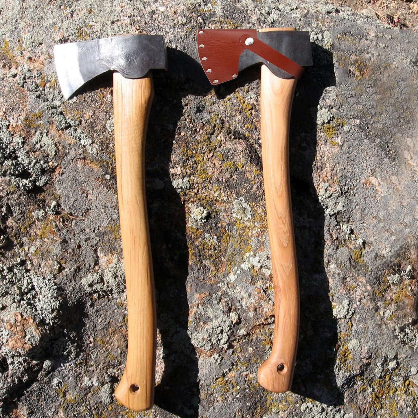 Leather Axe Sheath, Adjustable Hatchet Head Sheath, Durable Hatchet Blade Protector Case Cover Great Camping Accessories for Lumberjack Outdoors Work Essentials, Brown