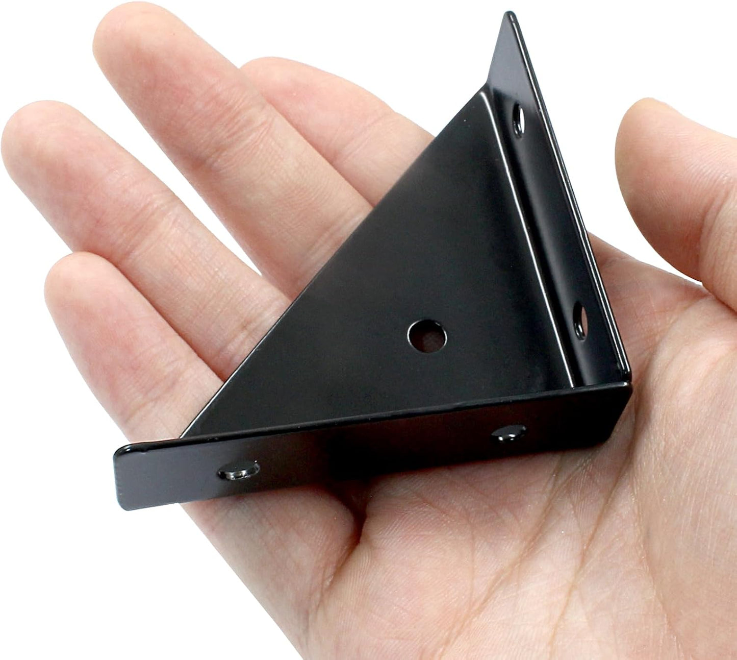 12pcs Angle Corner Shelf Bracket 38mm x 38mm, Cold Rolled Steel Corner Support, Triangular Bracket with Screws for Desk Bed Corner (Black)