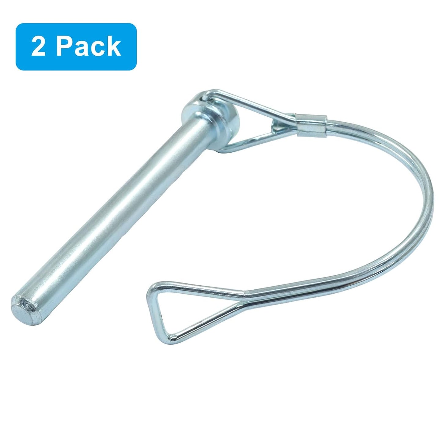 2 Pack Trailer Coupler Pin, Zinc Plated Carbon Steel Locking Pin, 5/16" x 2.75" Medium Hitch Pin for Trailers/Garden