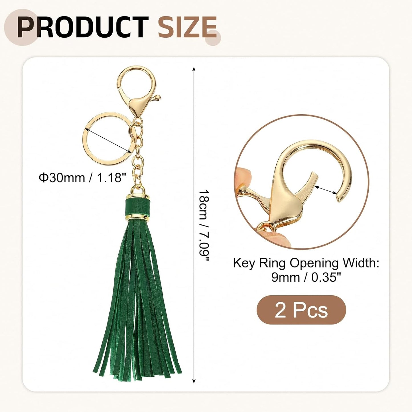 Leather Keychain Tassels, Women Tassel Bag Charm with Lobster Clasp Key Ring for Handbag Purse