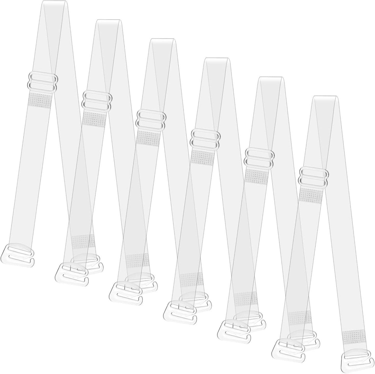 Clear Bra Straps for Women, 3 Pairs Clear Bra Straps Soft Non-slip Transparent Bras Strap 12 mm Thin TPU Invisible Adjustable Shoulder Strap for Women Girls Strapless Bras