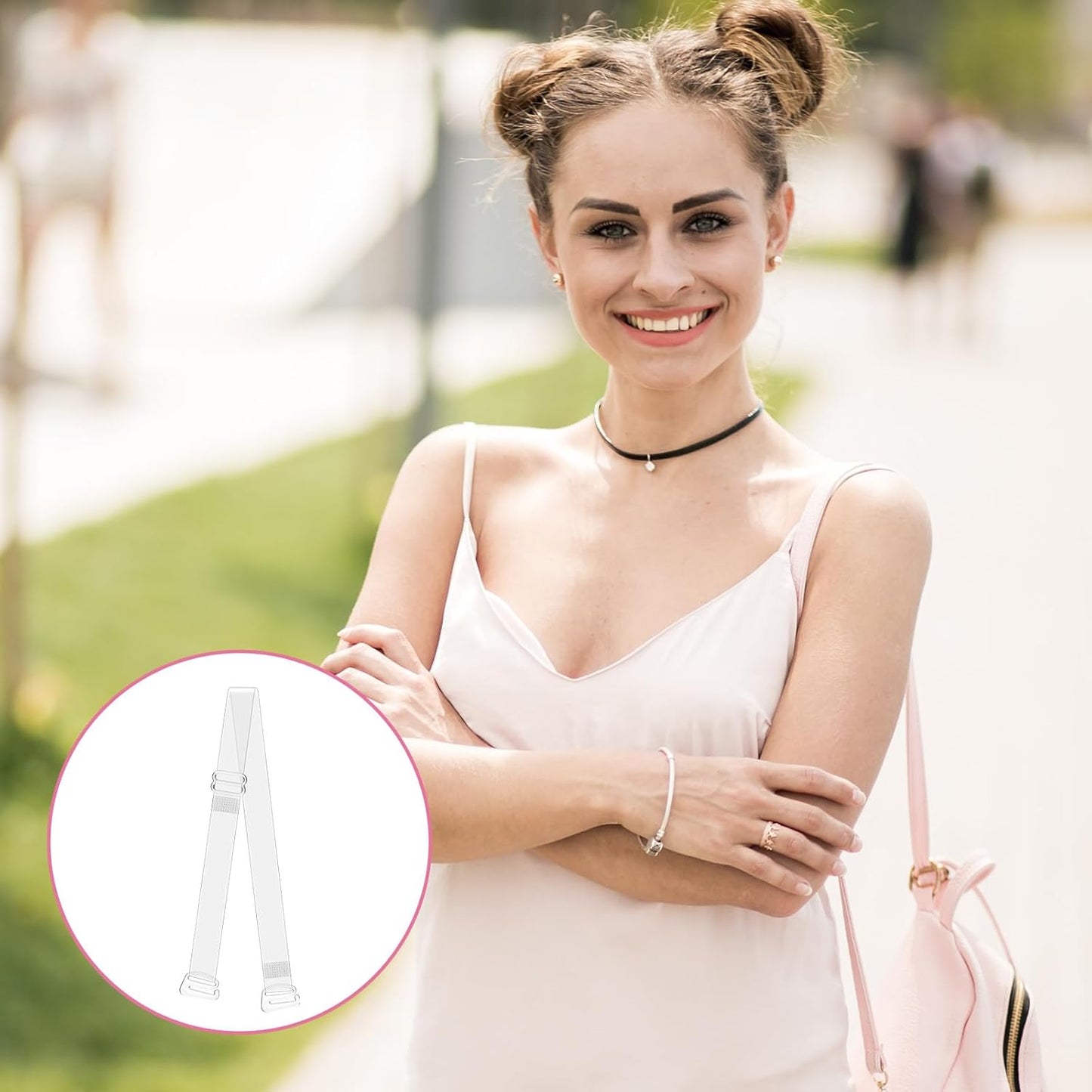 Clear Bra Straps for Women, 3 Pairs Clear Bra Straps Soft Non-slip Transparent Bras Strap 12 mm Thin TPU Invisible Adjustable Shoulder Strap for Women Girls Strapless Bras
