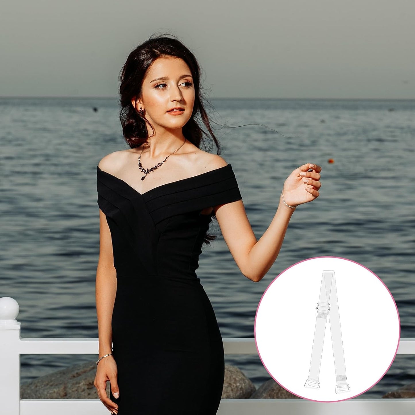Clear Bra Straps for Women, 3 Pairs Clear Bra Straps Soft Non-slip Transparent Bras Strap 12 mm Thin TPU Invisible Adjustable Shoulder Strap for Women Girls Strapless Bras