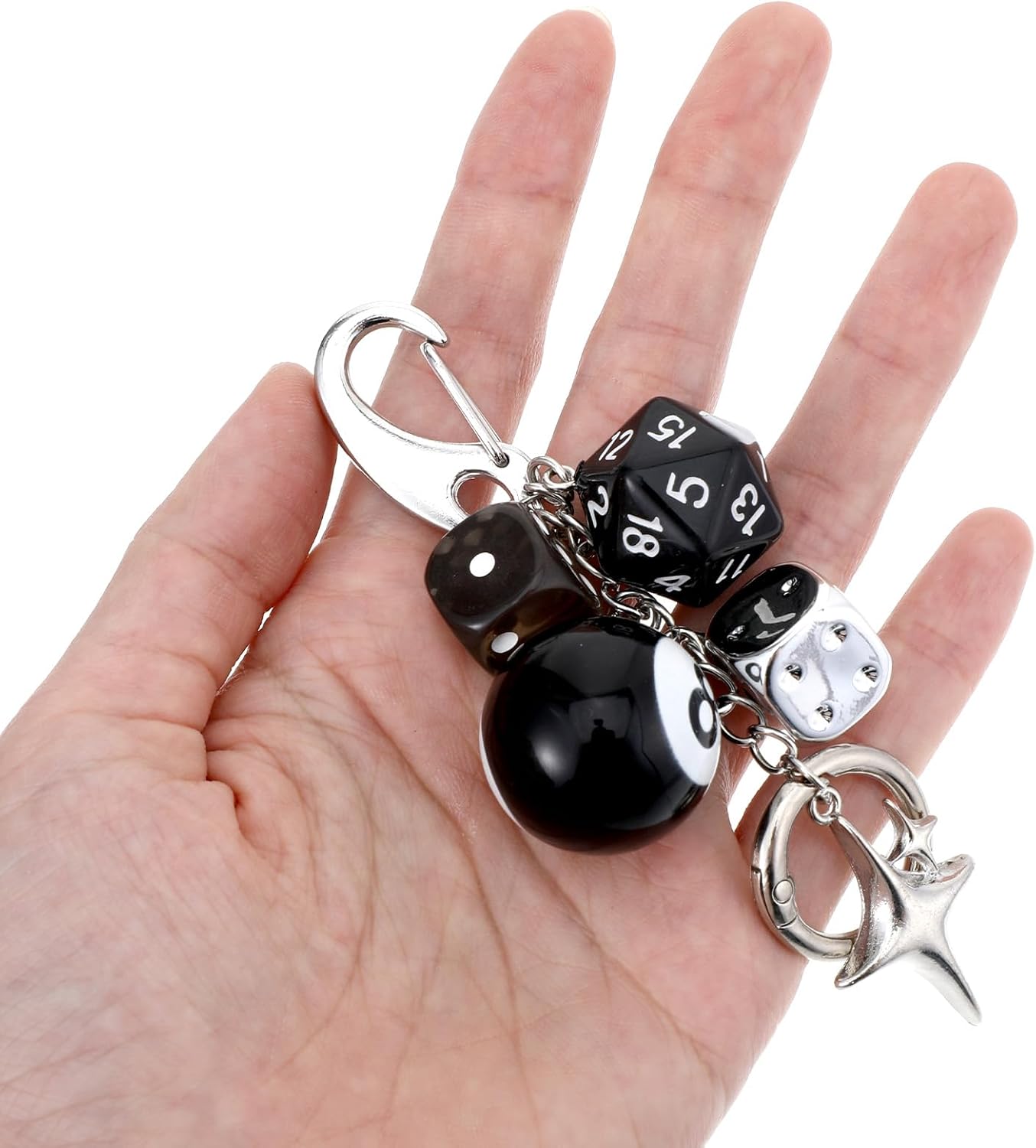 8 Ball Dice Keychain Charms,Y2K Bag Charm for Handbags Cool Purse Charms Key Chain Accessories Charm for Women