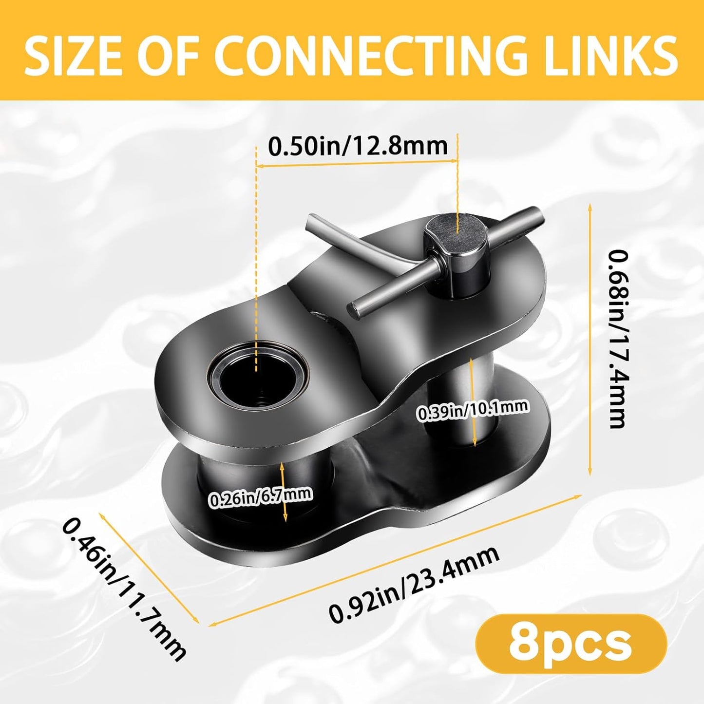 8 Pcs 420 Chain Roller Chain Offset Link 420 Chain Master Link, Half Link, Crank Link