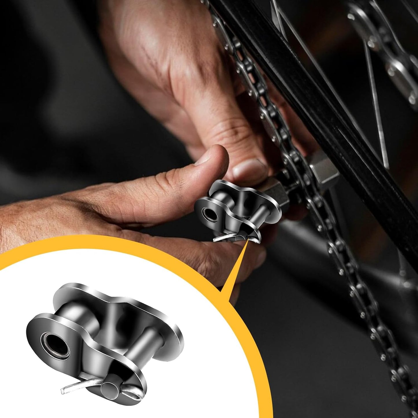 8 Pcs 420 Chain Roller Chain Offset Link 420 Chain Master Link, Half Link, Crank Link