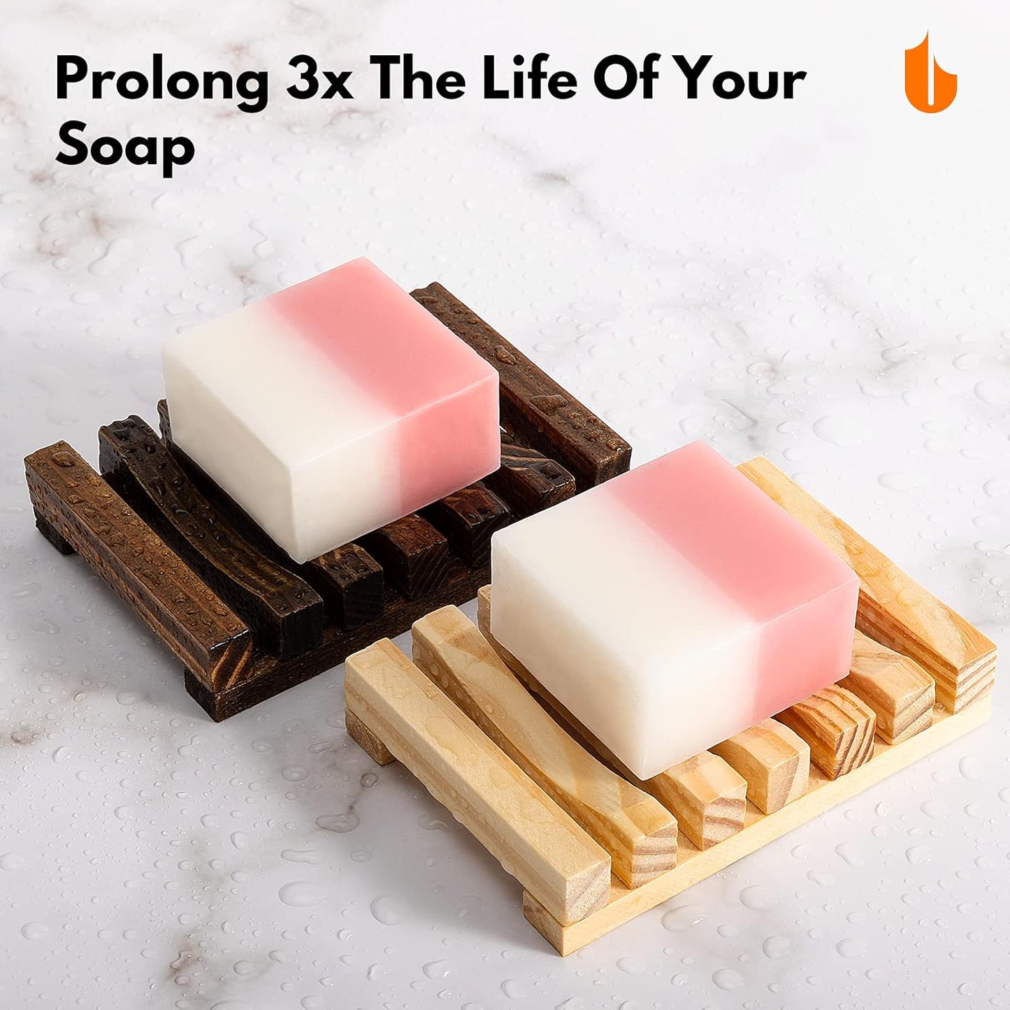 Natural Wooden Soap Dish Soap Saver Holder Soap Tray for Bathroom, Biodegradable, Zero Waste, Plastic Free, Charcoal Color