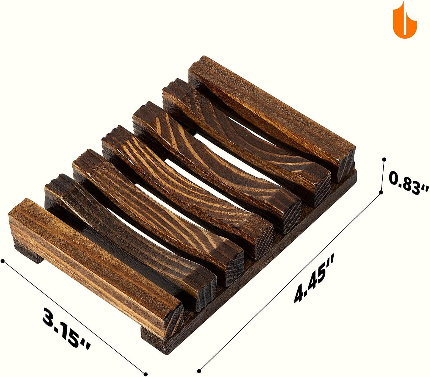 Natural Wooden Soap Dish Soap Saver Holder Soap Tray for Bathroom, Biodegradable, Zero Waste, Plastic Free, Charcoal Color