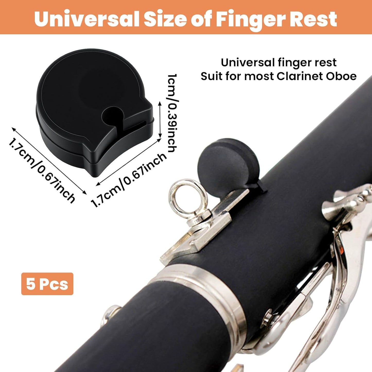 5PCS Clarinet Thumb Rest Cushion Soft Silicone Clarinets Oboe Thumb Rest Cushion Protector Thumbs Protector Fit for Most Clarinet