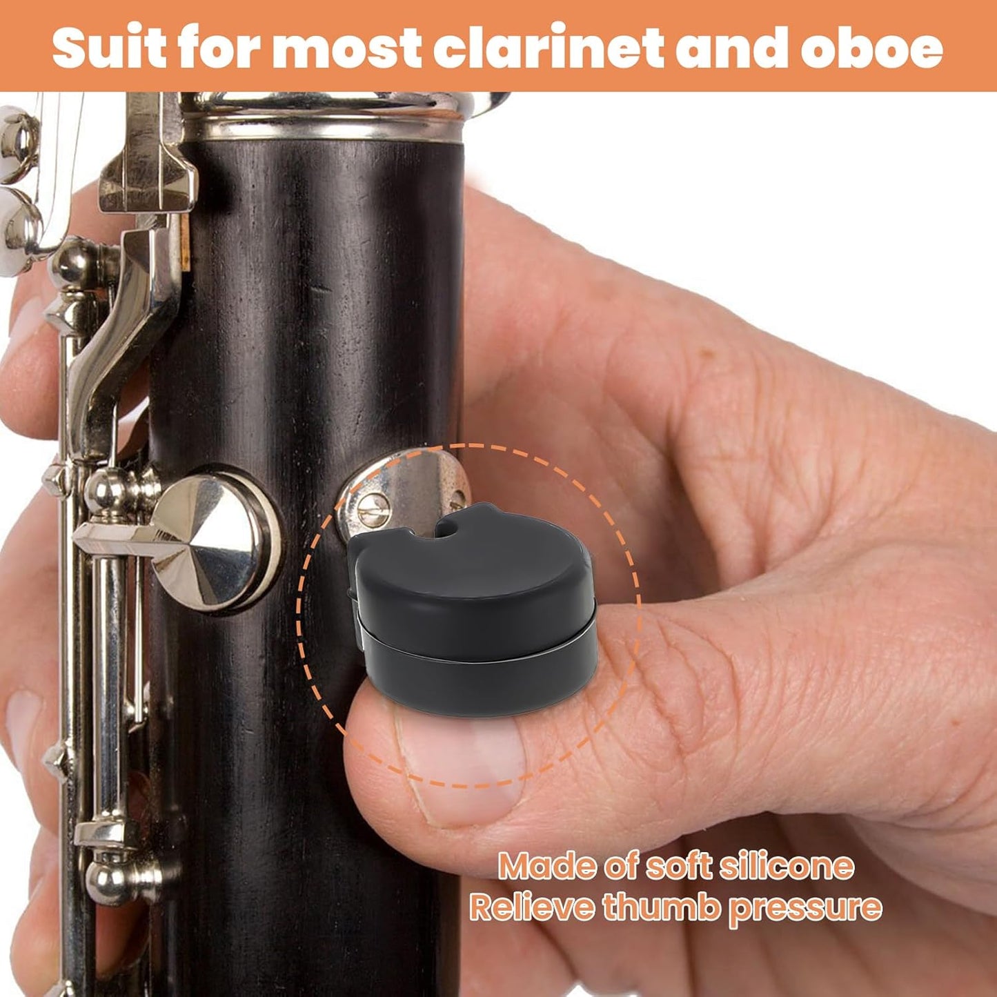 5PCS Clarinet Thumb Rest Cushion Soft Silicone Clarinets Oboe Thumb Rest Cushion Protector Thumbs Protector Fit for Most Clarinet