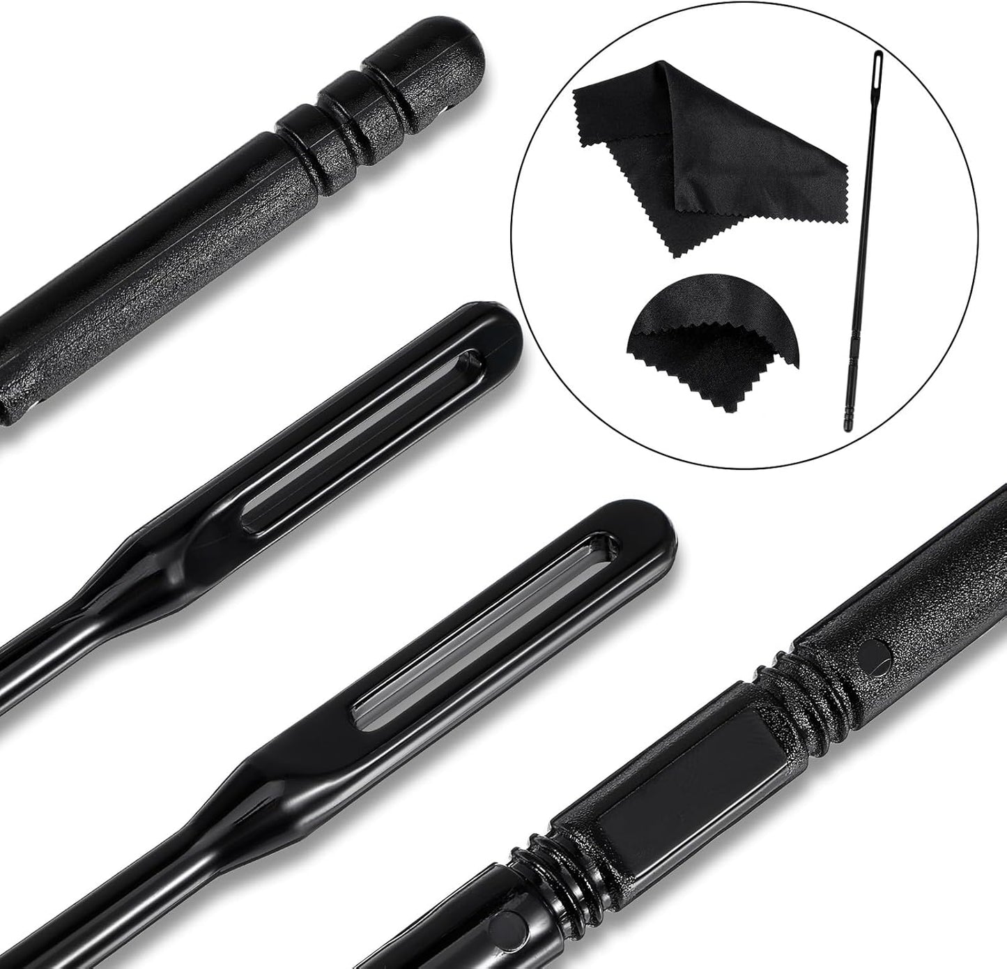 6Pcs Flute Cleaning Kit, 3Pcs Flute Cleaning Rod with 3Pcs Cleaner Polishing Cloth, Flutes Cleaner Swabs Stick Tools for Flutes Maintenance
