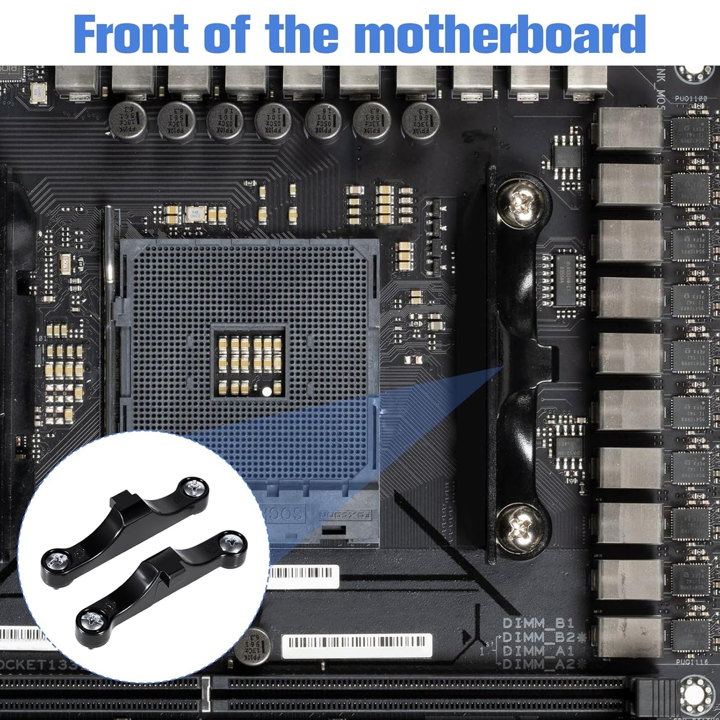 4 PCS AM5 CPU Bracket AM5 Motherboard CPU Cooler Fan Bracket, Desktop Computer Fan Retainer with Screws Black