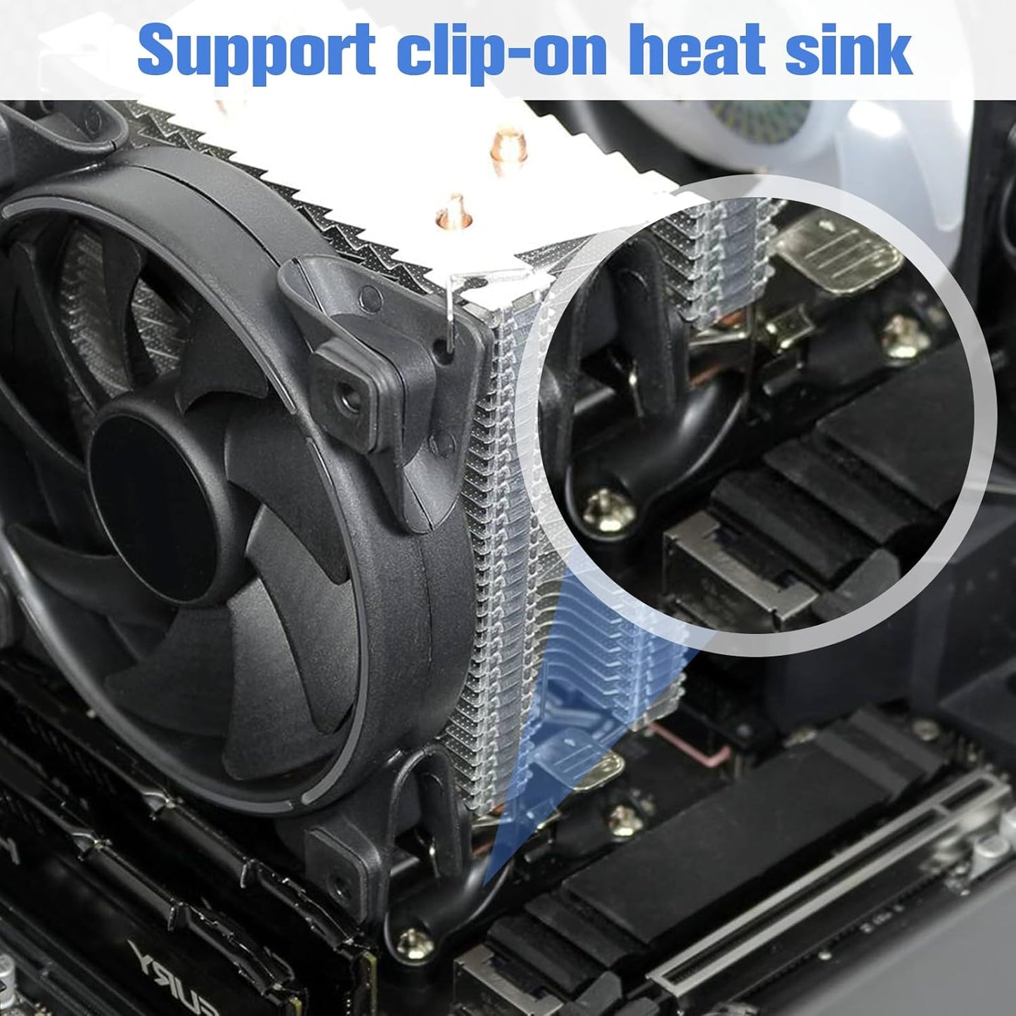 4 PCS AM5 CPU Bracket AM5 Motherboard CPU Cooler Fan Bracket, Desktop Computer Fan Retainer with Screws Black