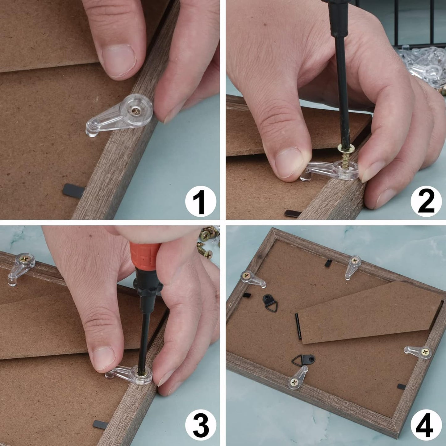 50 Pack Glass Retainer Kit 4-5mm Clips With Screws for Fixing Cabinet Doors