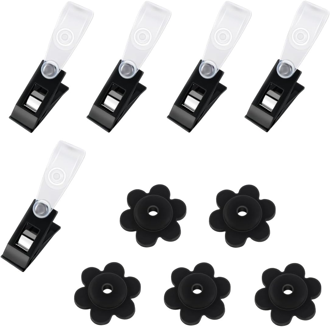 Garden Flag Rubber Stoppers and Tiger 10 Pieces Pack Stand Holder Pole Anti-Wind Clips for Flags Stopper Yard Clip Stops Accessories Poles