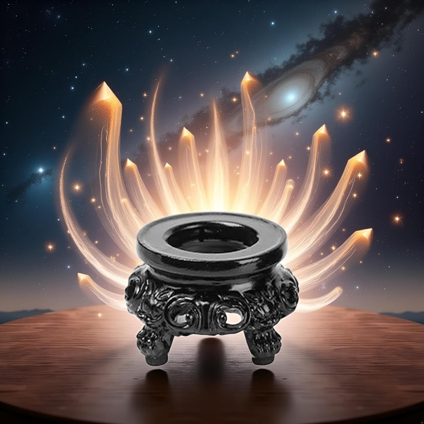 2Pcs Black Wooden Display Stand for Crystal Sphere Quartz Ball Holder Hollow Wood Stand Base for Crystal Ball Sphere Globe Stone Decoration Display Pedestals Home Decor,Crystal Ball Stand，Sphere Holder