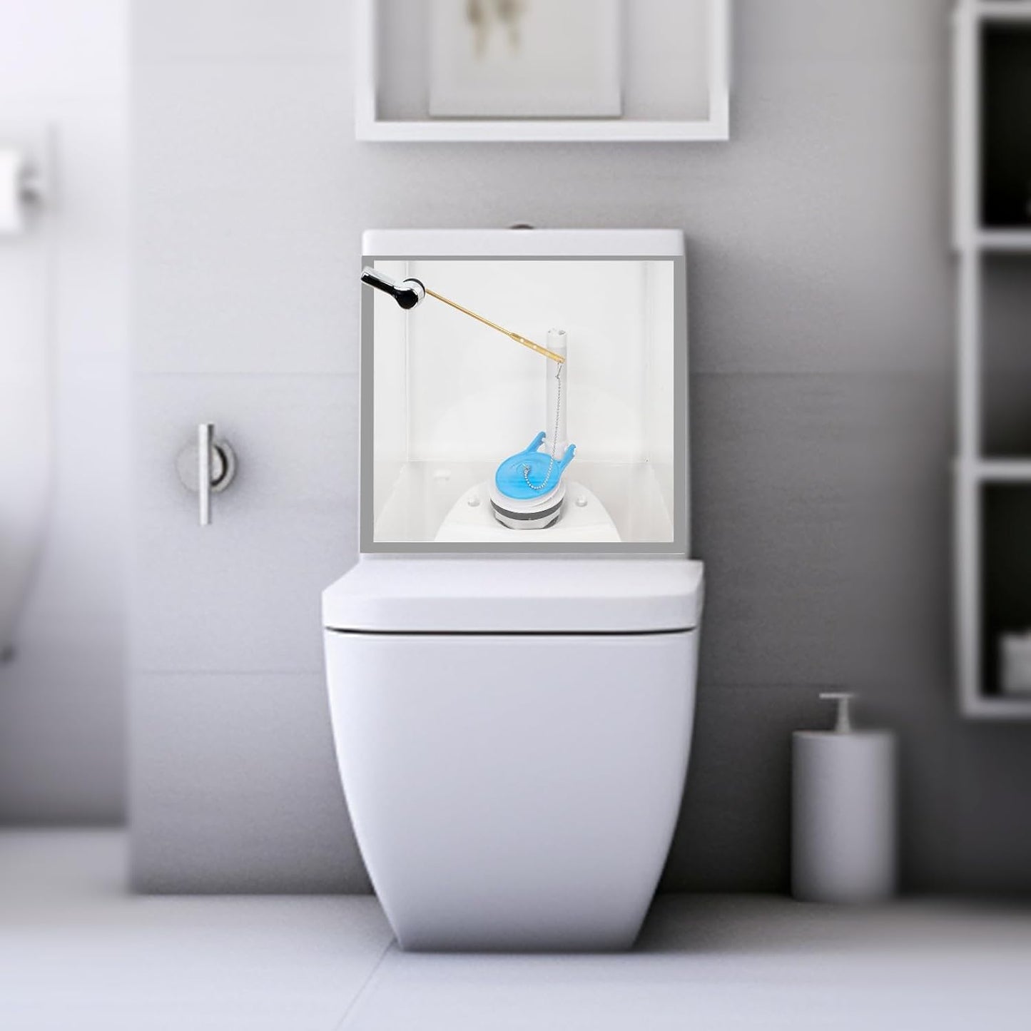 Large 3-Inch Toilet Flapper Replacement Compatible with Gerber 99-788, Water Conserving Toilet Flappers for 3 Inch Flush Valves, Stainless Steel Chain, High Performance, Easy to Install, Blue