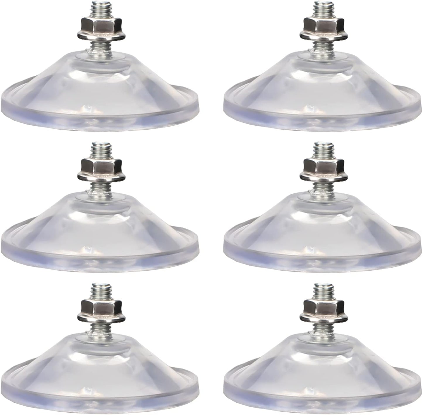 6 Pcs Strong Thickened Sucker Suction Cup Clear PVC Sucker Pads with M6 x 14 Thread Screw Extra Strong Adhesive Glass Suction Holder
