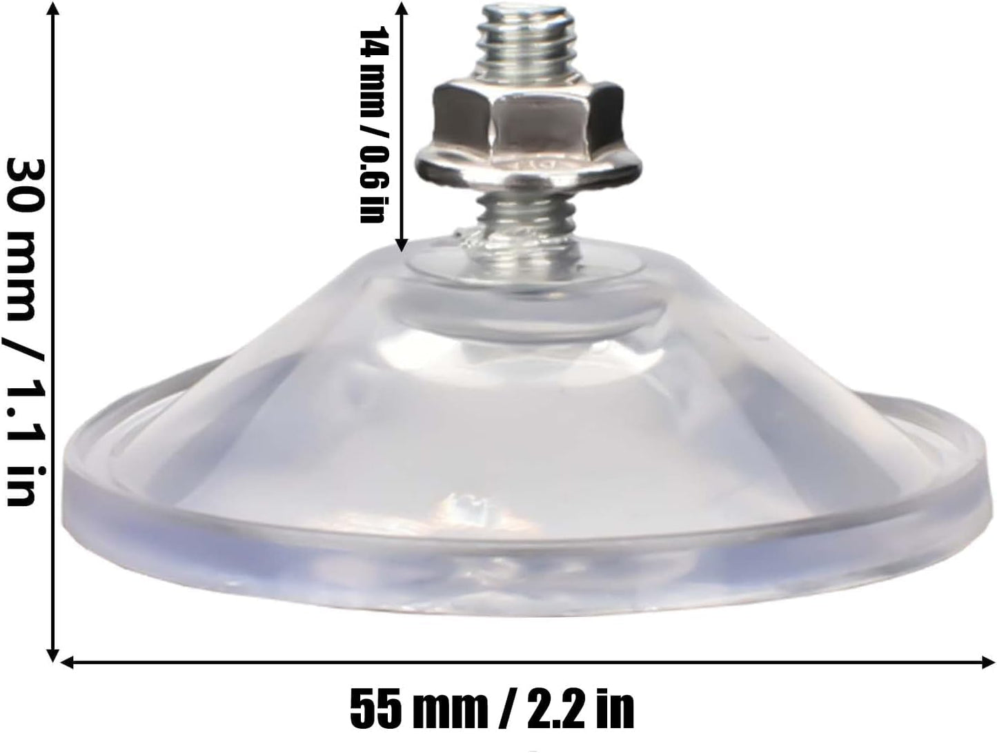 6 Pcs Strong Thickened Sucker Suction Cup Clear PVC Sucker Pads with M6 x 14 Thread Screw Extra Strong Adhesive Glass Suction Holder