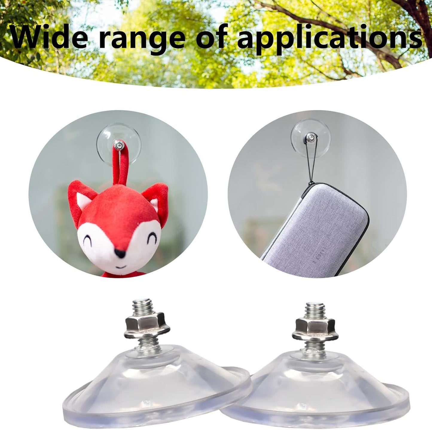 6 Pcs Strong Thickened Sucker Suction Cup Clear PVC Sucker Pads with M6 x 14 Thread Screw Extra Strong Adhesive Glass Suction Holder