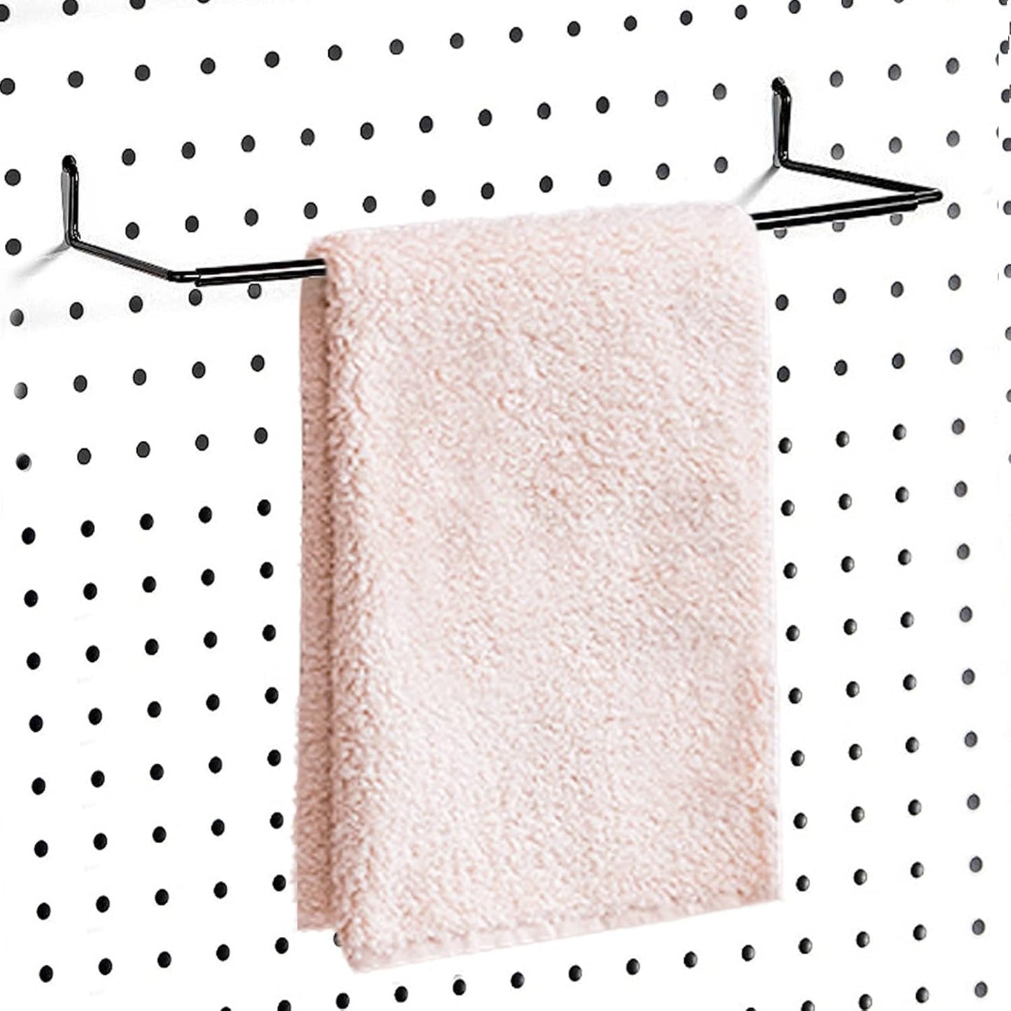 2 Pack Pegboard Towel Holder Pegboard Hooks for Paper Towels, Kitchen Towels, Stickers, Tapes Great Peg Board Organizer Accessories for Workshop, Garage, Kitchen