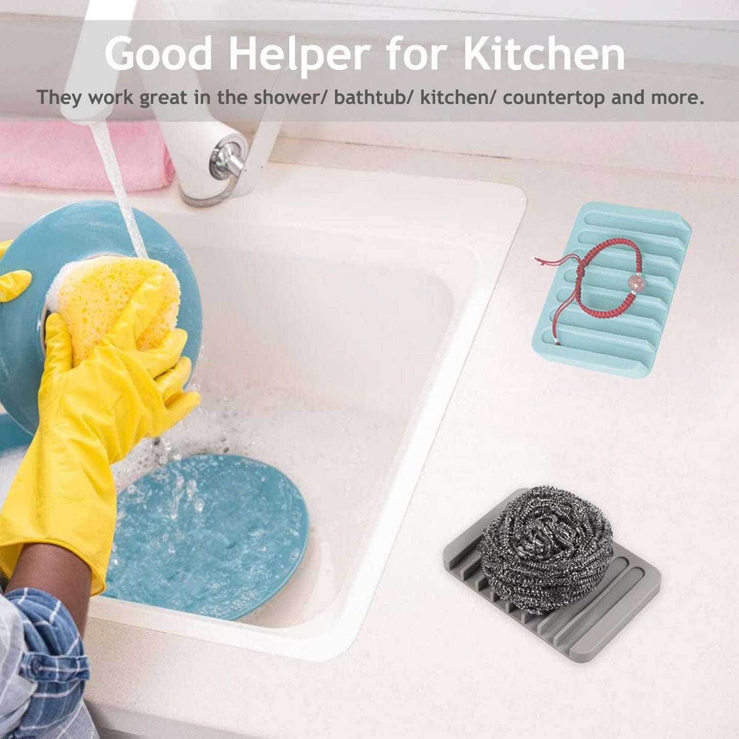 Soap Dish Holder for Shower, Self Draining Soap Tray for Bathroom, Extend Soaps Life and Keep Dry