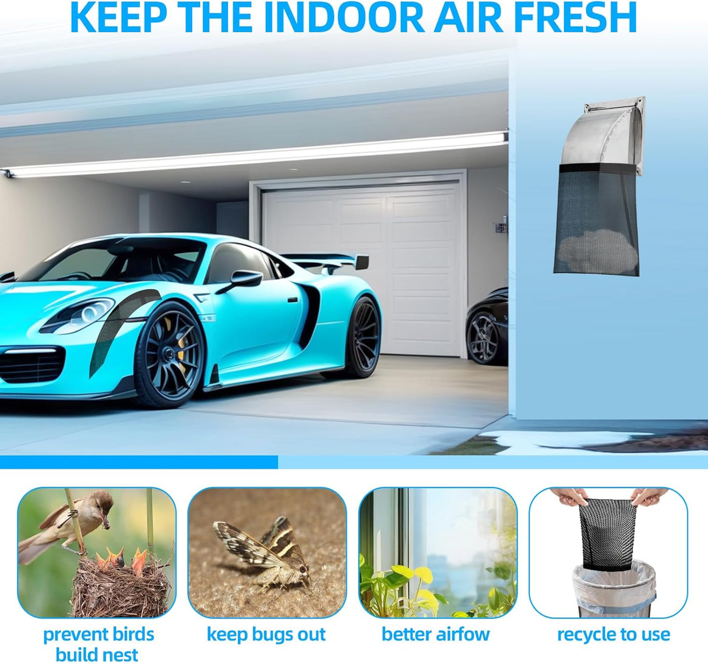 CONLI 3 PCS Dryer Lint Catcher Bag Lint Catcher for Dryer, Dryer Vent Lint Dust Bag Dryer Lint Trap for Outdoor Indoor Dryer Vent Capturing Lint and Dust