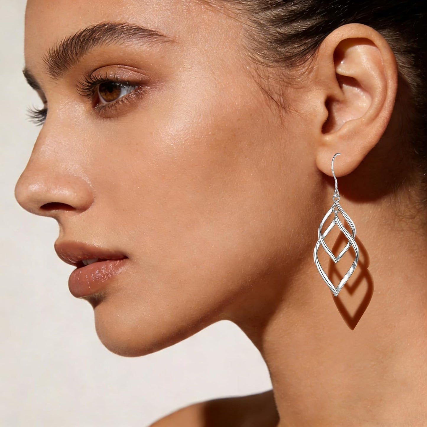 Sterling Silver Dangle Earrings for Women, 14k Gold Plated Double Linear Drop Statement Earrings Anniversary Birthday Gifts for Women