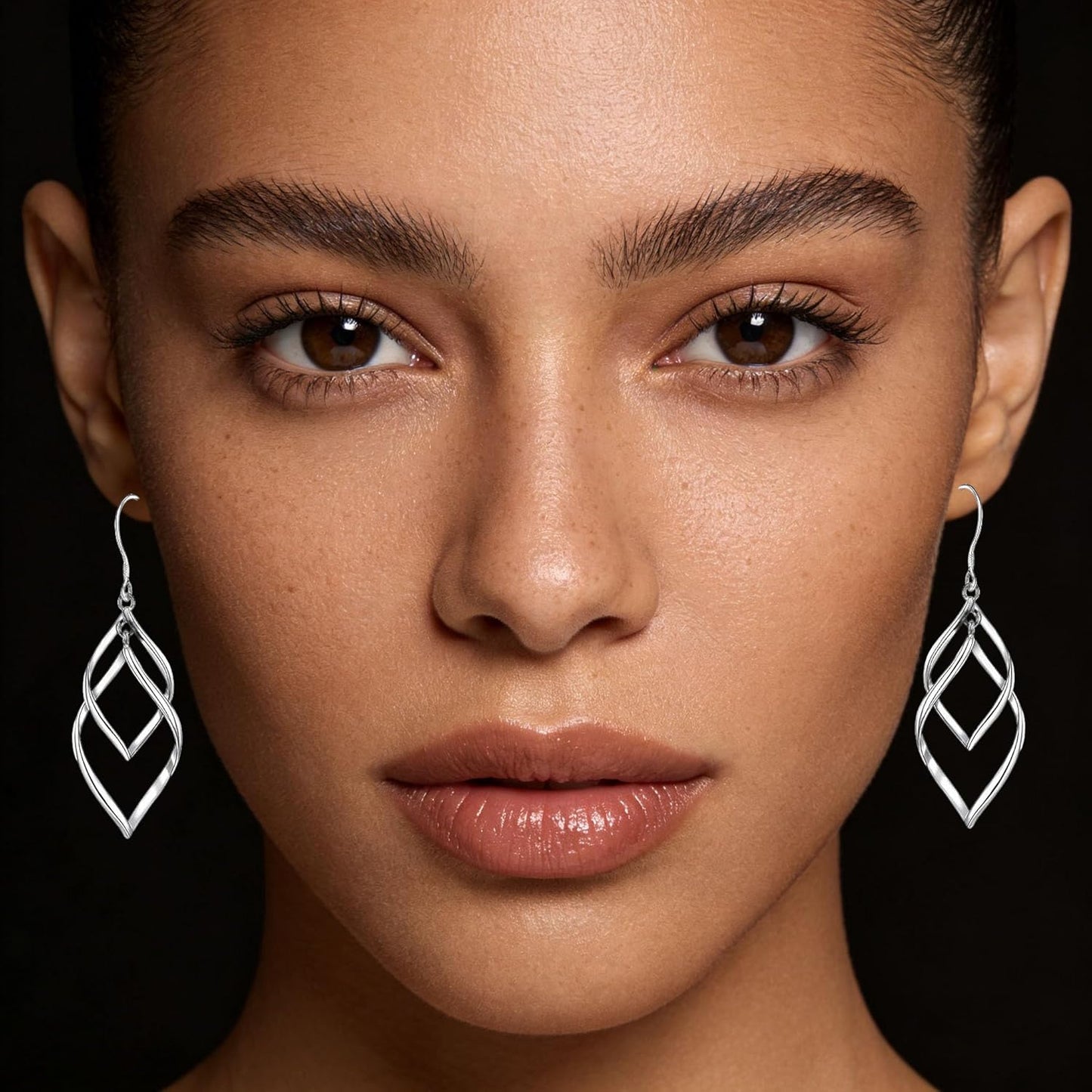 Sterling Silver Dangle Earrings for Women, 14k Gold Plated Double Linear Drop Statement Earrings Anniversary Birthday Gifts for Women
