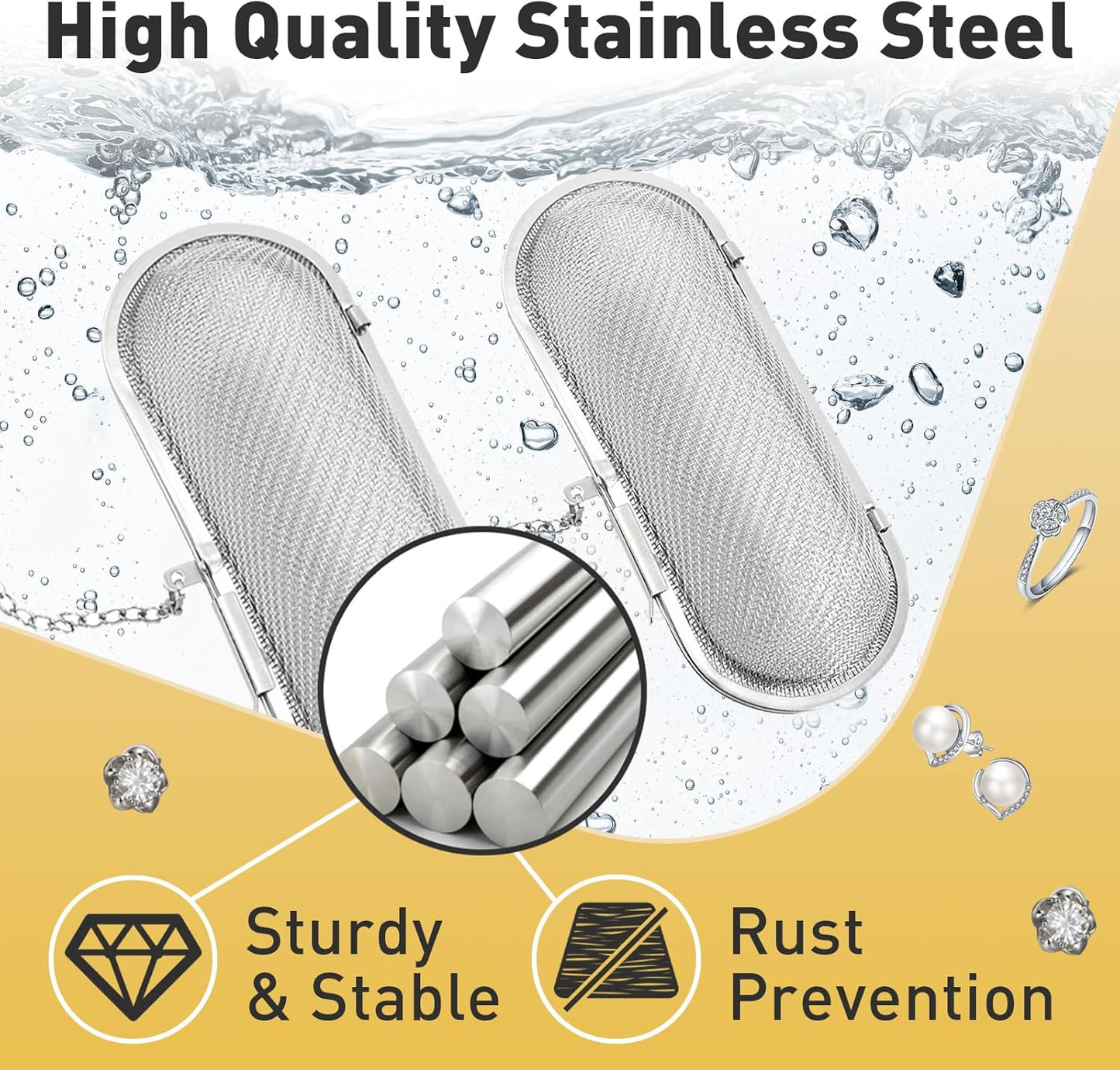 Ultrasonic Cleaner Basket, Stainless Steel Basket for Ultrasonic Jewelry Cleaner, Jewelry Steam Cleaner Basket Small Parts Washing Basket for Jewelry, Watch Parts