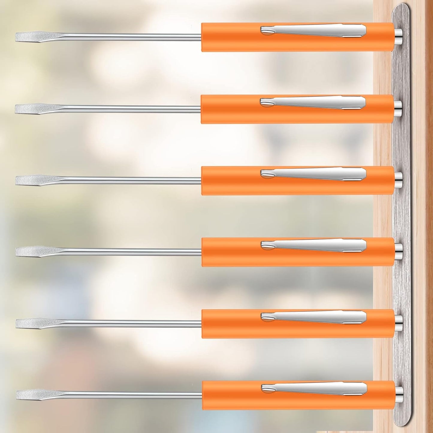 10 Pieces Pocket Screwdriver Mini Tops and Pocket Clips Magnetic Slotted Small Screw Driver with a Single Blade Head for Mechanical, Electrician(Orange)