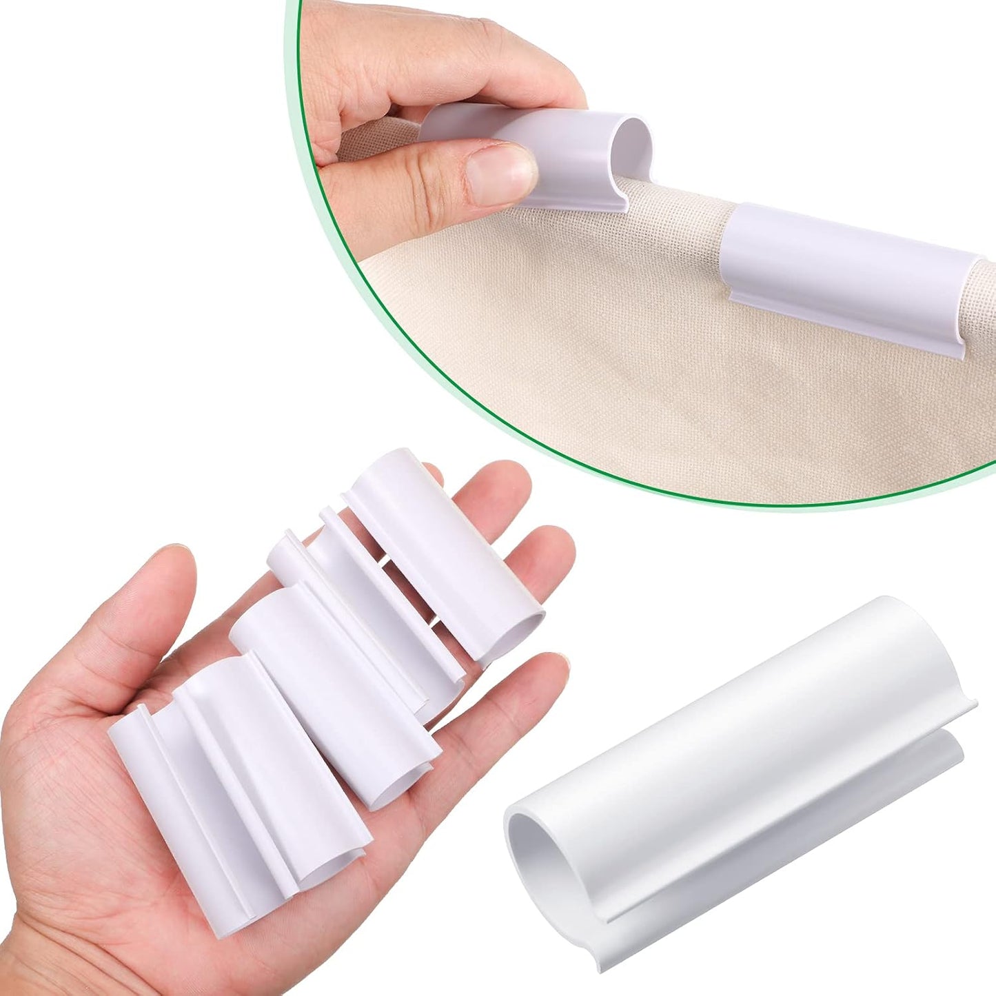 32 Pcs PVC Pipe Clips Pool Cover Clamps for Above Ground Pool Greenhouses, Row Covers, Garden, Shelters, Bird Protection, 2.4 Inch Long(for 1/2 Inch PVC Pipe,White)