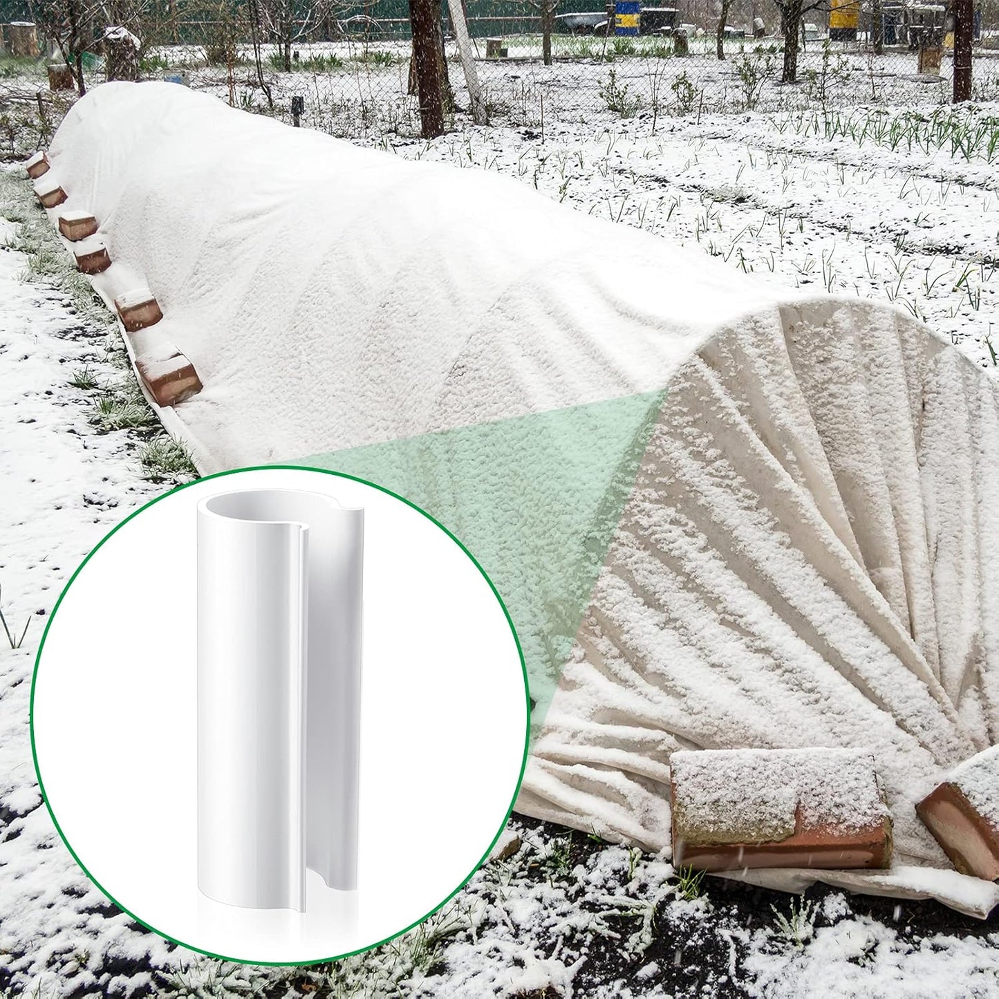 32 Pcs PVC Pipe Clips Pool Cover Clamps for Above Ground Pool Greenhouses, Row Covers, Garden, Shelters, Bird Protection, 2.4 Inch Long(for 1/2 Inch PVC Pipe,White)