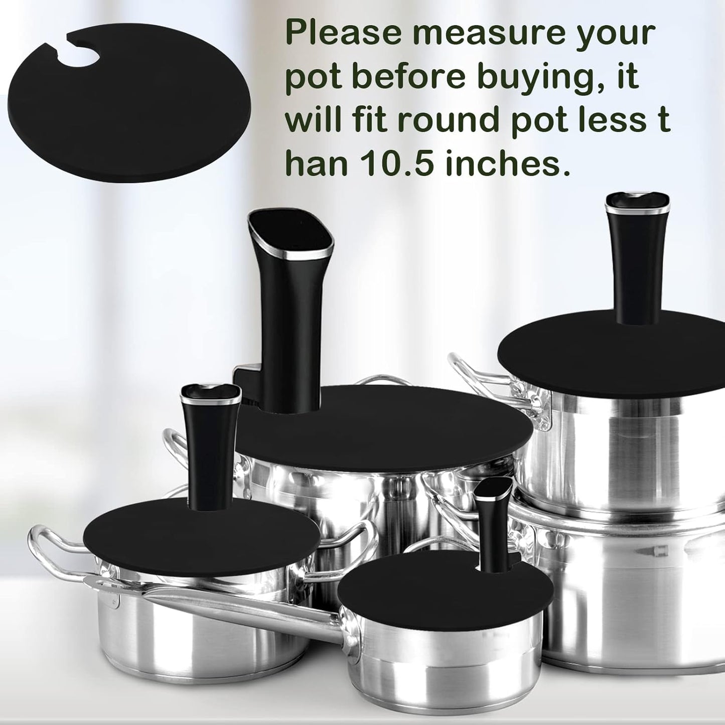 Sous vacuum and Vide Lid Cooking Sous vacuum and Vide Cooker Fits Up to 10.5" Pot, Prevent Water Evaporation and Retain Flavor for Stock (black)